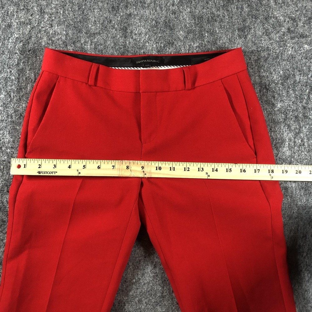 Banana Republic Avery Pants Womens Petite 0 Red Straight Leg Dress Work Stretch‎ - Picture 11 of 16